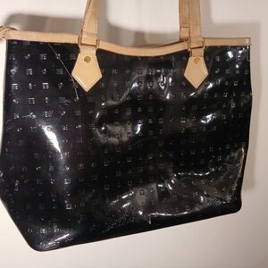 Arcadia Black and Tan Embossed Tote